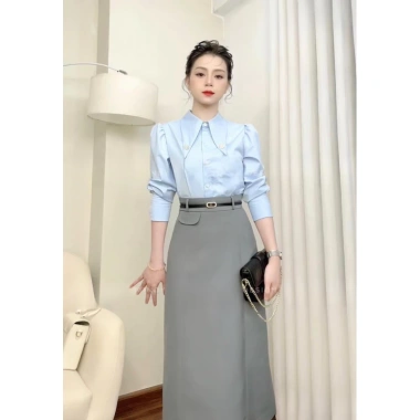 Chân Váy Chữ A Công Sở Dáng Dài 2 Biên Cao Cấp Lớp Lót Ép Mùng - Mã CV92 4
