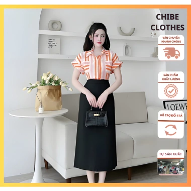 Chân Váy Chữ A Dáng Suông 80cm, 2 lớp Vitex Cao Cấp, Sẻ Sau và Túi - Giá 180.000đ