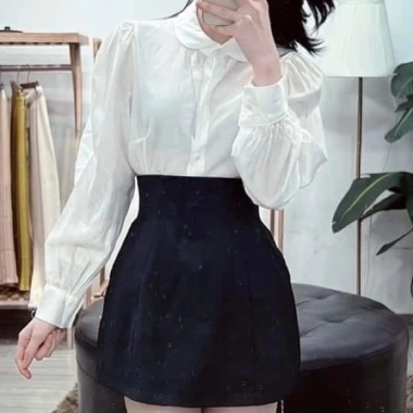 Chân váy chữ A thêu ong cạp cao, thiết kế đẹp, giá ưu đãi 109k 5