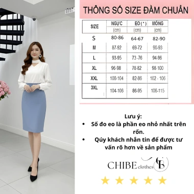 Chân Váy Công Sở Bút Chì 2 Lớp Cao Cấp CHIBE 60cm Vitex May Kĩ Tôn Dáng CV34 3