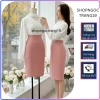 Chân Váy Công Sở Bút Chì 2 Lớp Cao Dài 60cm Bigsize Vải Vitex May Kỹ Mặc Tôn CV34