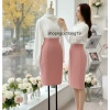 Chân Váy Công Sở Bút Chì 2 Lớp Cao Dài 60cm Bigsize Vải Vitex May Kỹ Mặc Tôn CV34 5