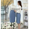 Chân Váy Công Sở Bút Chì 2 Lớp Cao Dài 60cm Bigsize Vải Vitex May Kỹ Mặc Tôn CV34 6