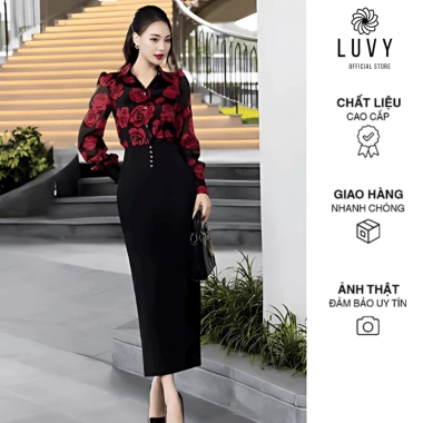 Chân váy công sở bút chì dài 80cm vải mềm mát viền bo eo - Giá ưu đãi 192.500₫
