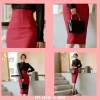 Chân Váy Công Sở Bút Chì Dài Gối Đỏ Lưng Cao Xẻ Sau Kiểu Hàn Quốc Vintage Cá Tính 240k 4
