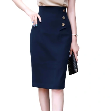 Chân váy công sở bút chì lưng cao 60cm phối nút trẻ trung thanh lịch, chỉ 179,000₫