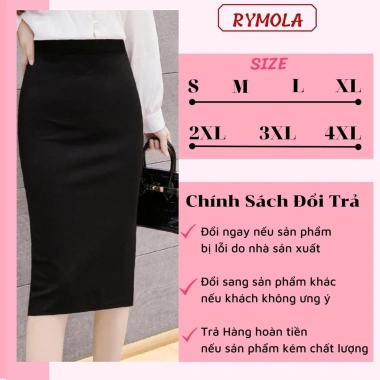 Chân Váy Công Sở Bút Chì MOLA Gối Đen Lưng Cao Xẻ Sau Kiểu Hàn Quốc Cá Tính - 239.999₫