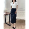 Chân váy công sở cao cấp vải Oxatyl V045 - Sẻ tà trước, giá ưu đãi 275.000đ 5