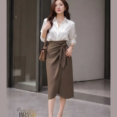 Chân Váy Công Sở Chữ A Thắt Nơ Oxatyl V130 - Phong Cách Thanh Lịch Giá 215.000₫