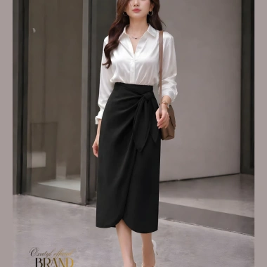 Chân Váy Công Sở Chữ A Thắt Nơ Oxatyl V130 - Phong Cách Thanh Lịch Giá 215.000₫