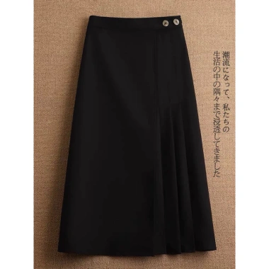 Chân váy công sở dài chữ A xếp ly lệch bên (43-95kg) - Giá chỉ 190.000đ 2