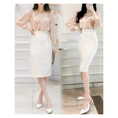 Chân Váy Công Sở Dáng Bút Chì Bigsize – Dài Qua Gối Lưng, Xẻ Tà Sau, Thanh Lịch 175k