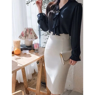 Chân Váy Công Sở Dáng Bút Chì Bigsize – Dài Qua Gối Lưng, Xẻ Tà Sau, Thanh Lịch 175k