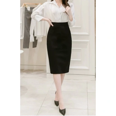 Chân Váy Công Sở Dáng Bút Chì Bigsize – Dài Qua Gối Lưng, Xẻ Tà Sau, Thanh Lịch 175k