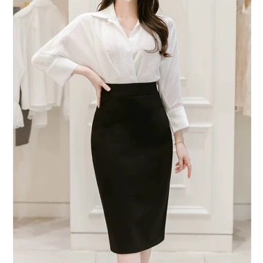 Chân Váy Công Sở Dáng Bút Chì Bigsize – Dài Qua Gối Lưng, Xẻ Tà Sau, Thanh Lịch 175k