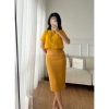 Chân váy công sở dáng bút chì dài qua gối 2 lớp xẻ tà, 24 màu, chỉ 199.000 VND 2