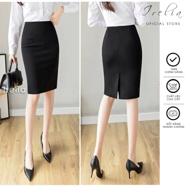Chân váy công sở Irelia 4 chiều bút chín ngắn xẻ sau, chất liệu umi cao cấp co giãn, giá 235k