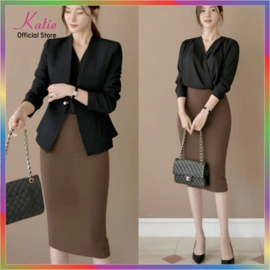 Chân Váy Công Sở KATIE Co Giãn Dáng Dài Bút Chì, Ôm Body, Big Size 80kg - 218.900₫