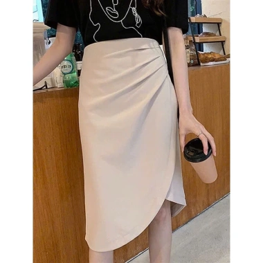 Chân váy công sở lưng cao bút chì xếp ly vải tuyết mưa tôn dáng CV12 - Siêu tôn, giá 148.999₫