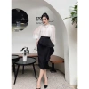 Chân váy công sở midi bigsize bút chì cách điệu vạt bèo - Giá ưu đãi 159.000₫ 4