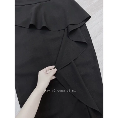 Chân váy công sở midi bigsize bút chì cách điệu vạt bèo - Giá ưu đãi 159.000₫ 9