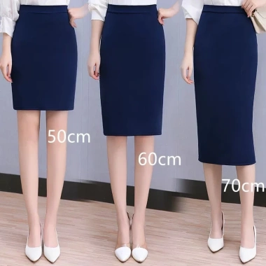 Chân váy công sở nữ bút chì Umi ôm dáng, xanh than-đen, xẻ tà sau - 128.000đ