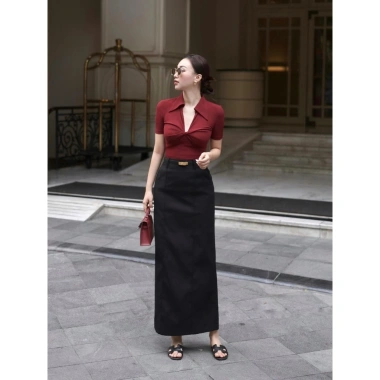 Chân váy công sở nữ HANA bút chì xẻ sau thanh lịch - Giá chỉ 180.000đ
