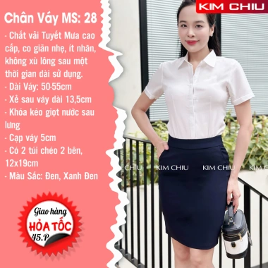 Chân váy công sở ôm dài cạp cao, 2 túi chéo, xẻ sau bút chì, vải tuyết mưa cao cấp - tôn dáng siêu đẹp 3 Chân váy công sở ôm dài cạp cao, 2 túi chéo, xẻ sau bút chì, vải tuyết mưa cao cấp - tôn dáng siêu đẹp 3
