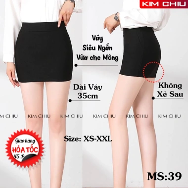Chân váy công sở ôm dài cạp cao, 2 túi chéo, xẻ sau bút chì, vải tuyết mưa cao cấp - tôn dáng siêu đẹp