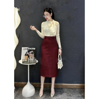 Chân váy công sở Susuclothing CV08 80cm, dáng suông, lót, túi hộp, đai điệu - 204.600₫ 4 Chân váy công sở Susuclothing CV08 80cm, dáng suông, lót, túi hộp, đai điệu - 204.600₫ 4