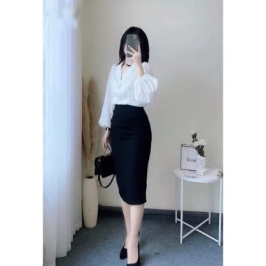 Chân váy công sở UMI co giãn kiểu bút chì Hàn Quốc - Đa độ dài, giá chỉ 120.000₫