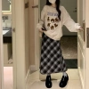 Chân váy dạ caro dáng bút chì midi 3 màu ulzzang, bigsize, giao ngay - chỉ 139k 2
