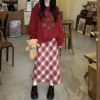 Chân váy dạ caro dáng bút chì midi 3 màu ulzzang, bigsize, giao ngay - chỉ 139k 3