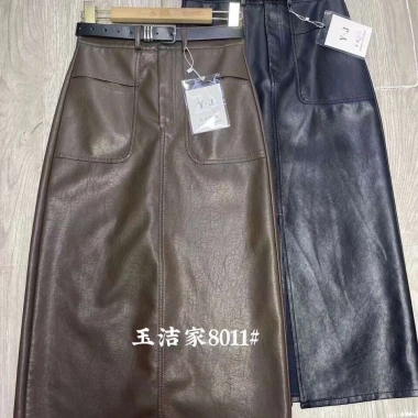 Chân váy da chữ A dài đai Vintage Hàn Quốc, công sở trẻ trung, giảm giá 270k