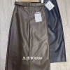Chân váy da chữ A dài đai Vintage Hàn Quốc, công sở trẻ trung, giảm giá 270k 9