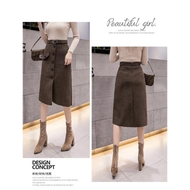 Chân váy dạ công sở đen size L - Giá ưu đãi 295k, giao nhanh 10-12 ngày