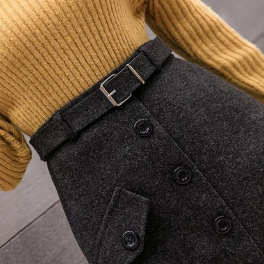 Chân váy dạ công sở đen size L - Giá ưu đãi 295k, giao nhanh 10-12 ngày