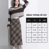 Chân váy dạ kẻ oxatyl M91 dài, vải dạ cao cấp, giảm giá 325k 2