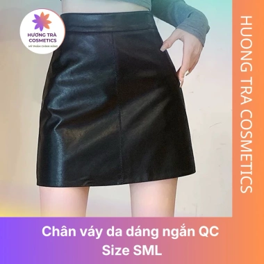 Chân váy da PU cạp cao lót quần chống lộ - Form chữ A, dáng Hàn Quốc, cao cấp, chỉ 169.000₫