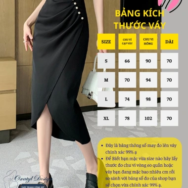 Chân váy dài bút chì ôm cạp chéo đính hạt ngọc OXATYL V25 - Giá chỉ 195.000₫