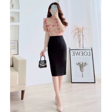 Chân váy dài bút chì ôm nhẹ BC68: Lót lưng cao, thiết kế basic, chỉ 193k