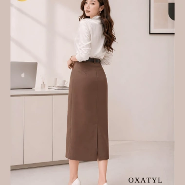 Chân váy dài công sở bút chì SUTANI V56 2 lớp 80cm - Sang trọng, giá 195k 2