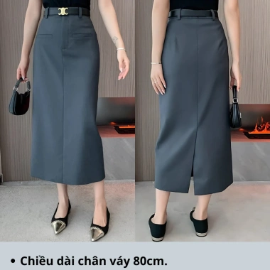 Chân váy dài công sở bút chì SUTANI V56 2 lớp 80cm - Sang trọng, giá 195k 5