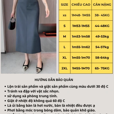 Chân váy dài công sở bút chì SUTANI V56 2 lớp 80cm - Sang trọng, giá 195k 6