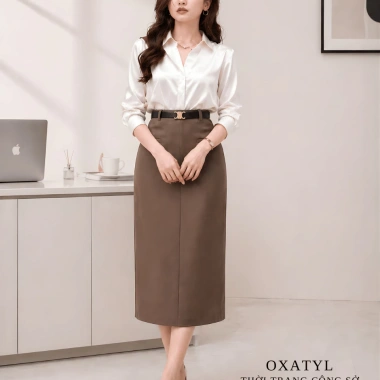 Chân váy dài công sở bút chì SUTANI V56 2 lớp 80cm - Sang trọng, giá 195k 9