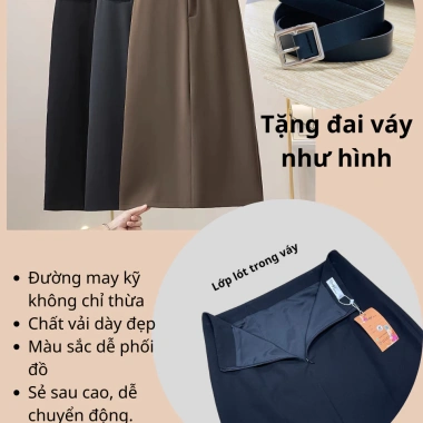 Chân váy dài công sở OXATYL V56 ép mùng cao cấp dáng xuông tặng đai 215.000₫ 6