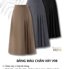 Chân váy dài dáng A xếp ly OXATYL V90 – Mặc đi làm công sở, màu đen/nâu, giảm còn 225k