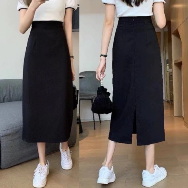 Chân váy dài xẻ tà sau dáng suông chữ A, cá tính sang trọng, giảm còn 126.133₫