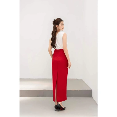 Chân Váy Dáng Bút Chì Suông Nhẹ Dài 90cm 2 Lớp, Sẻ Sau, Túi Vitex - 166.300₫
