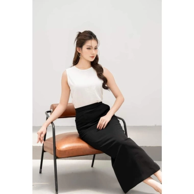 Chân Váy Dáng Bút Chì Suông Nhẹ Dài 90cm 2 Lớp, Sẻ Sau, Túi Vitex - 166.300₫